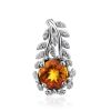 Floral Design Silver Citrine Pendant, image 