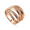 Voluminous Gilded Silver Highway Ring With Crystal Rows, Ring Size: 9 / 19, image 