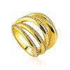 Bold Gilded Silver Crystal Ring, Ring Size: 8 / 18, image 