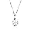 Cute Silver Diamond Clover Shaped Pendant, image 