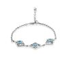 Ornate Silver Topaz Bracelet, image 