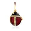 Designer Gilded Silver Enamel Locket Pendant With Tiny Angel The Romanov, image 