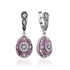 Opulent Design Silver Enamel Dangle Earrings The Romanov, image 