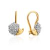 Cute Gold Hedgehog Earrings, image 