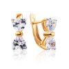 Gold Crystal Bow Shaped Earrings, image 