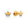 Tiny Golden Crown Studs, image 
