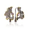 Abstract Design Silver Amethyst Earrings, image 