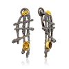 Futuristic Design Silver Citrine Earrings, image 