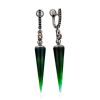 Conical Design Silver Dangles With Agate And Smoky Quartz, image 