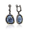 Stunning Silver Dangles With Bold Agate Geode And Crystals, image 