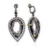 Impressive Design Silver Dangles With Agate Geode And Crystals, image 