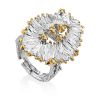 Voluminous Silver Chrysolite Cocktail Ring, Ring Size: Adjustable, image 