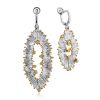 Asymmetric Design Silver Chrysolite Dangle Earrings, image 