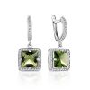 Chic Silver Dangle Earrings With Tourmaline And Crystals, image 