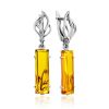 Lustrous Silver Citrine Dangle Earrings, image 