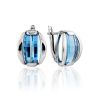 Stylish Silver Topaz Earrings, image 