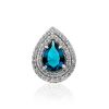 Drop Shaped Silver Topaz Pendant, image 