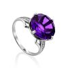 Stunning Deep Purple Amethyst Ring With Crystals, Ring Size: 8.5 / 18.5, image 