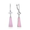 Chic Silver Agate Dangle Earrings, image 