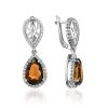 Silver Smoky Quartz Drop Earrings, image 