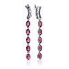 Chic Silver Dangles With Lustrous Purple Crystals, image 