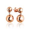 Sleek Rose Gold Plated Silver Drop Earrings The Liquid, image 