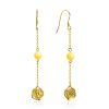 Gilded Silver Chain Dangle Earrings With Natural Amber The Palazzo, image 