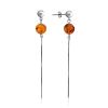 Refined Silver Chain Earrings With Natural Amber The Palazzo, image 