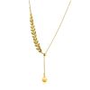 Leaf Motif Gilded Silver Amber Lariat Necklace The Palazzo, image 