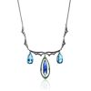 Fabulous Silver Necklace With Blue And Green Stones, image 