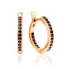 Chic Gilded Silver Garnet Hoops, image 