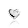 Silver Diamond Heart Shaped Mono Earring, image 