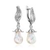 Stunning Silver Earrings With Baroque Pearl And Crystals, image 