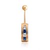 Geometric Design Gold Crystal Belly Button Ring, image 