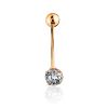 Simplistic Design Gold Crystal Navel Ring, image 