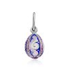 Ornate Silver Enamel Egg Shaped Pendant The Romanov, image 