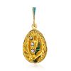 Fabulous Gilded Silver Enamel Egg Pendant With Crystals The Romanov, image 