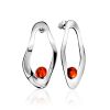 Abstract Design Silver Amber Earrings The Palazzo, image 