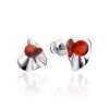 Bright Silver Amber Stud Earrings The Palazzo, image 
