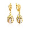 Chic Gilded Silver Enamel Dangle Earrings The Romanov, image 