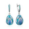 Chic Blue Enamel Dangle Earrings The Romanov, image 