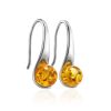 Luminous Lemon Amber Hook Earrings The Leia, image 