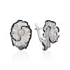 Chic Silver Earrings With Pearls And Enamel, image 