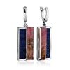 Geometric Silver Rhodonite Dangle Earrings, image 