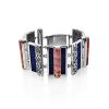 Chunky Silver Rhodonite Link Bracelet, image 
