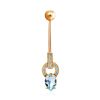 Fabulous Gilded Silver Topaz Navel Piercing, image 