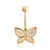 Butterfly Motif Gilded Silver Navel Ring, image 