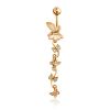 Butterfly Motif Gilded Silver Navel Piercing, image 