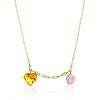 Romantic Gilded Silver Necklace With Amber And Pearl Pendants The Palazzo, image 