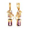 Fabulous Gilded Silver Ametrine Earrings With Amethyst And Citrine, image 